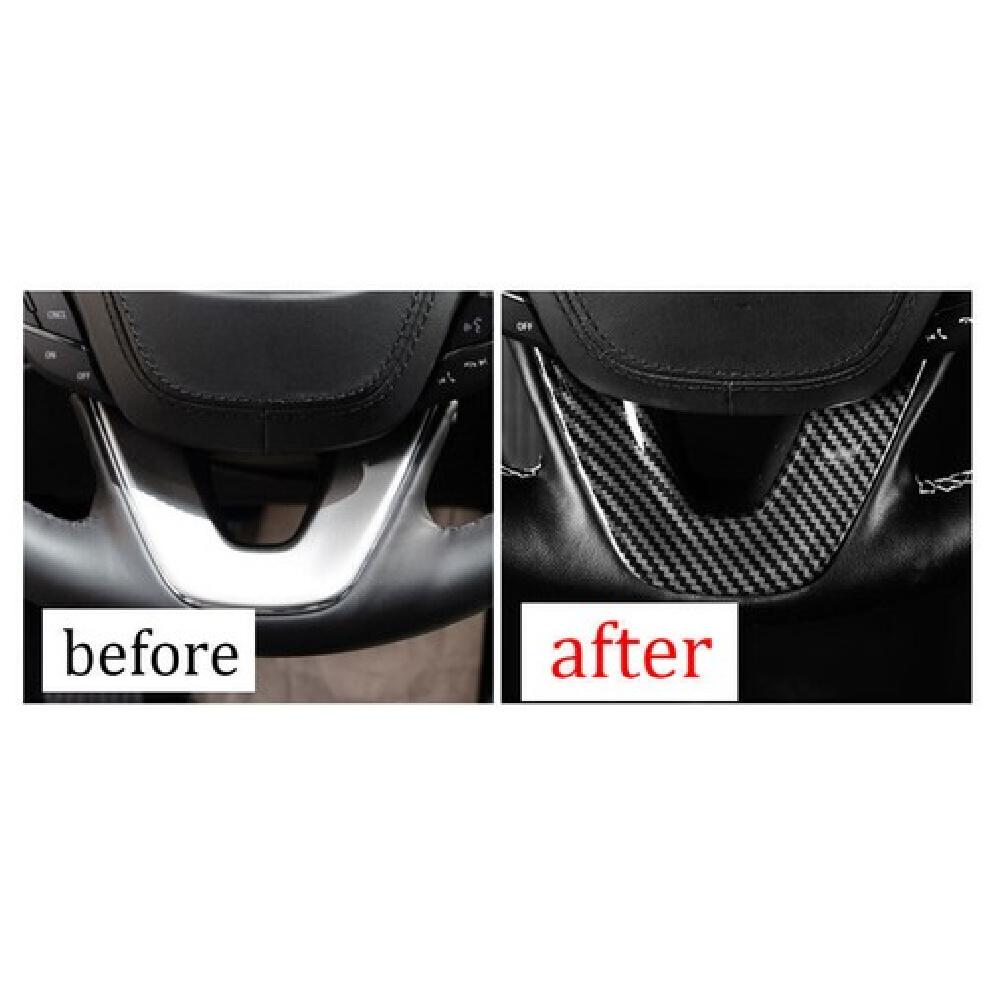 Steering Wheel Panel Cover Trim 1PCS Fit For Lincoln MKZ 2013- Carbon Fiber