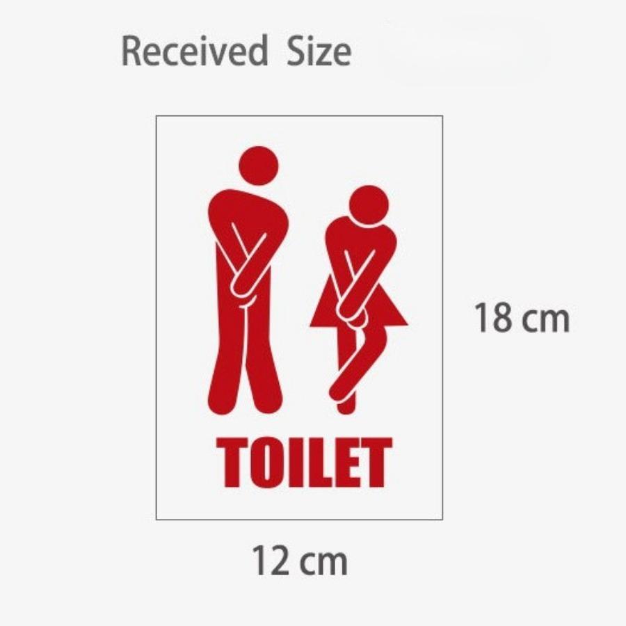 

1pc Classic Style Removable Toilet Sign Wall Sticker, Plastic Bathroom Door Decal for Restroom Identification червоний