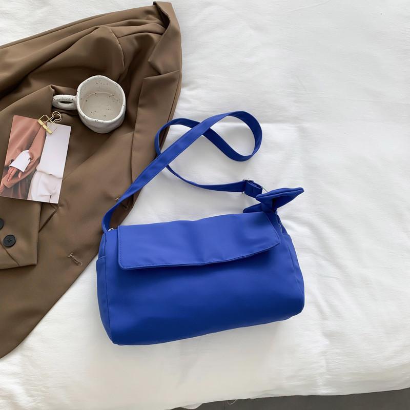 Stylish Street Fashion Women s Shoulder Bag Trendy Nylon Satchel With Large Capacity синий