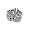 Fashion Retro Leaf Diamond Ring Elegant Simple Women'S Shining Luxury Personality High-End Noble Gift