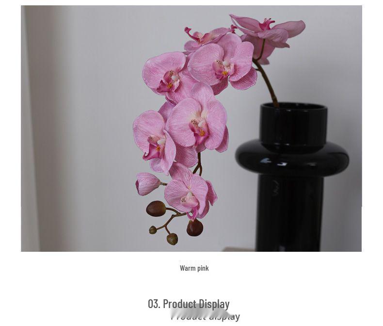 French Retro 9-Head Phalaenopsis Light Luxury Artificial Flower for Living Room, Dining Table, Weddings, and New Year Decoration