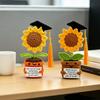 Hand-Knitted Wool Sunflower Bouquet: Perfect Graduation or Teacher's Day Gift