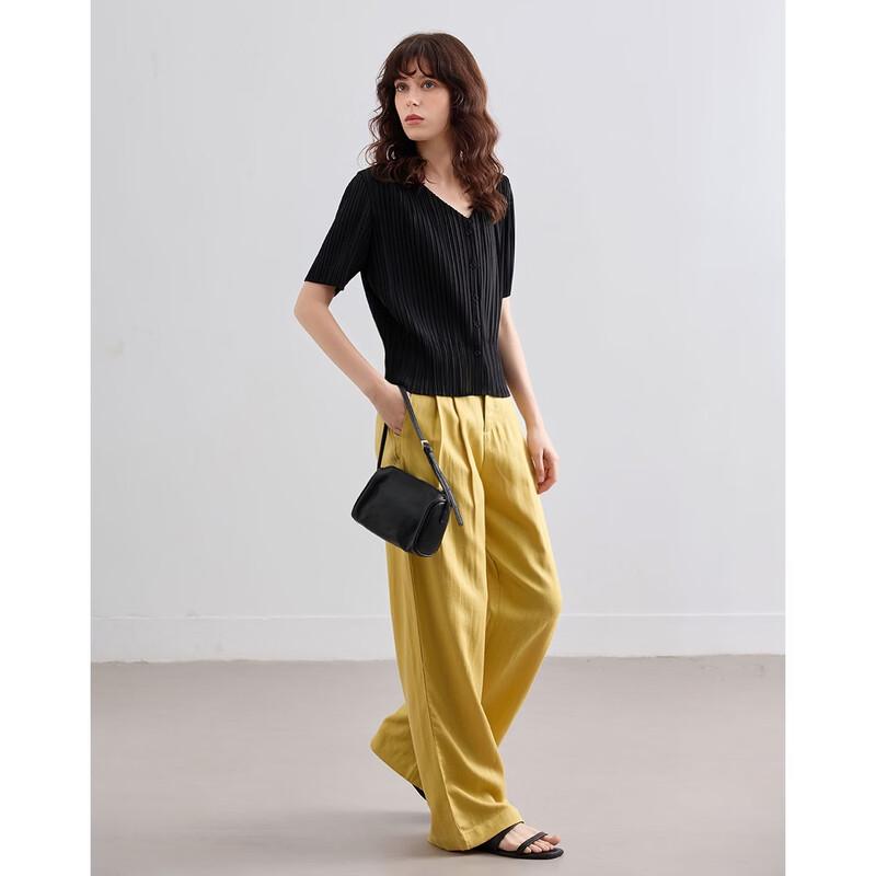 Demana Women's Linen-Lyocell Blend Wide-Leg Pants