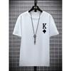 Poker 'K' Men's Short Sleeve T-shirt Casual Multicolor Top For Men Cotton Loose Oversized T Shirt Personalized Trend Tees