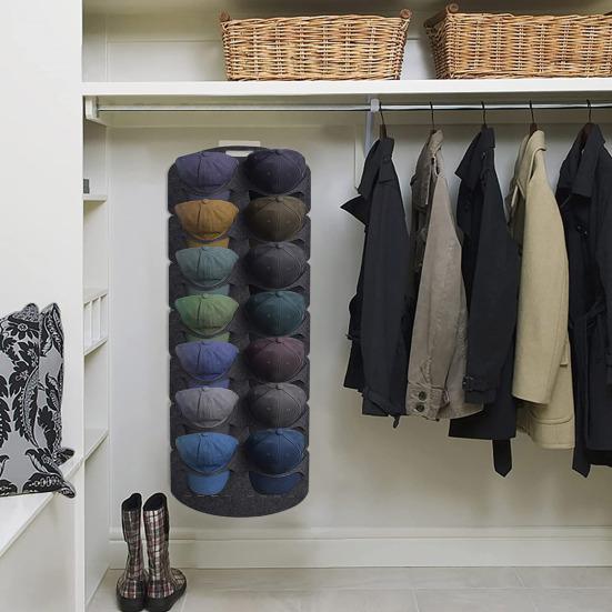 Baseball Hat Storage Bag Behind Door Wall Hat Holder Punch-free Large Capacity Anti-slip Baseball Cap Display Hanging Rack Neatly Arranged Cap