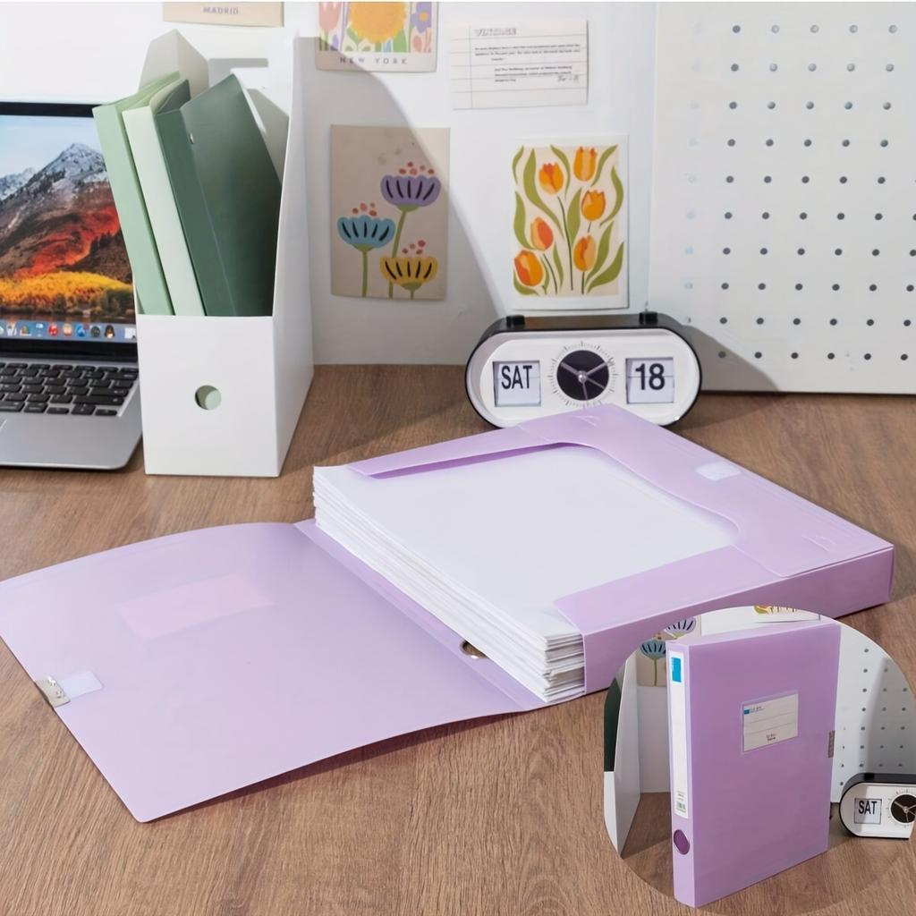 A4 Pastel Plastic File Folders - Heavy-Duty High Quality Document Organizer with Snap Closure, Multi-Color Assortment for Office