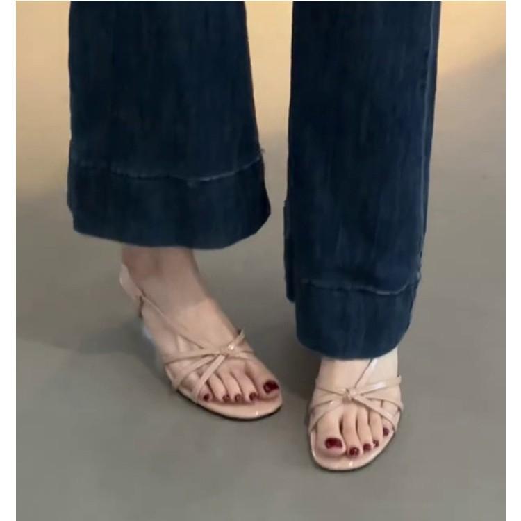 Niche Silver Wedge Heel High-heeled Sandals Women's Shoes 2025 Summer New Models with Skirts Fairy Nude Roman Sandals