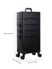4 In 1 Professional Makeup Train Case Aluminum Rolling Cosmetic Case On Wheels Artist Makeup Organizer Storage with Trays