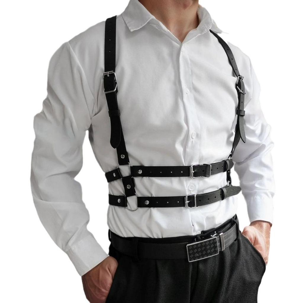 European & American Fashion Kpop Leather Harness Streetwear