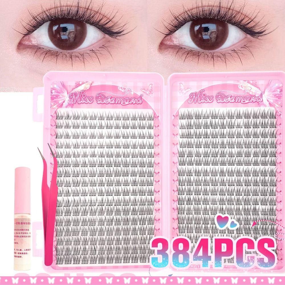 32 Rows Eyelash Extension Fluffy Individual Eyelashes Tweezers Cluster Eyelashes  Music Festivals