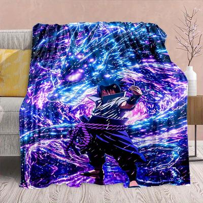 Koc Flanelowy Anime Naruto - Miękki Ciepły Idealny na Kanapę, Pościel Kemping Podróże Biuro Wystrój Domu -QJY