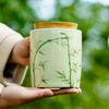 Elegant Green Tea Cloth Bag and Ceramic Can Packaging - Longjing, Biluochun, Maojian, Maofeng Styles