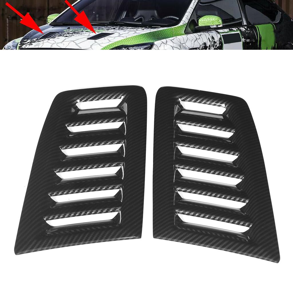 Pair of Front Bonnet Vents Hood Air Outlet Replacement for Focus RS MK2 Style UniversalCarbon Fiber Style