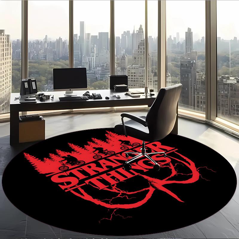Stranger Things (14) Round Office Rug Decorative Floor Rug for Office Bedroom Living Room and Home Space