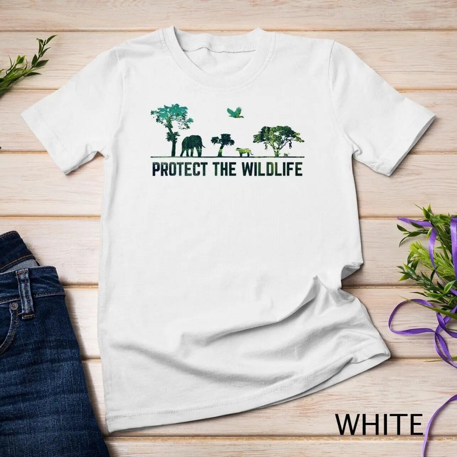 

Colorful Protect Wildlife Safari Environment Conservancy T shirt XXXXXL білий