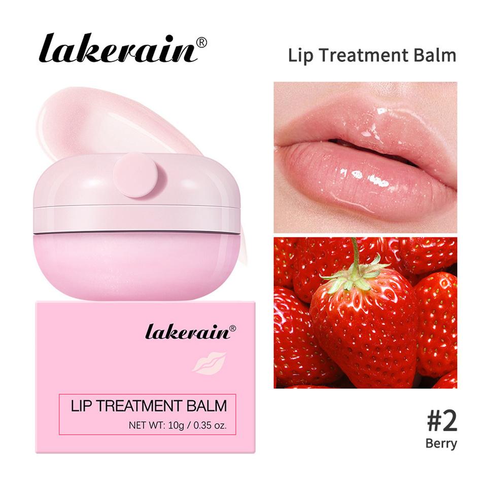 Lip Balm 3 Colors Light Lines Anti-Dry Cracked Lip Care Balm Hydrating Moisturizing Fine Glitter Strawberry Fruit Fragrance Lip