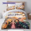 Name Custom Demon Slayer Pattern Bedding Set Quilt Cover Pillowcase Home Decor Gift (1 * duvet cover + 2 * pillowcase, without core)