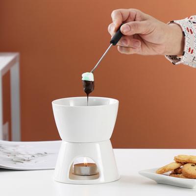 Çikolata Fondü Kupaları Çatallı Eriyen Kaplar Çikolata Tereyağı Seramik Sıcak Tencere Seti