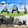 Foldable 3-in-1 Dog Cat Stroller, Pet Stroller with 360° Wheels, Storage Basket, Mesh Window, Cup Holder