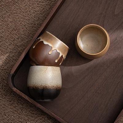 Japanese Style Coarse Pottery Kiln Baked Afternoon Tea Cup Coffee Cup Vintage Imitation Firewood Handmade Cup Tea Bowl Mug