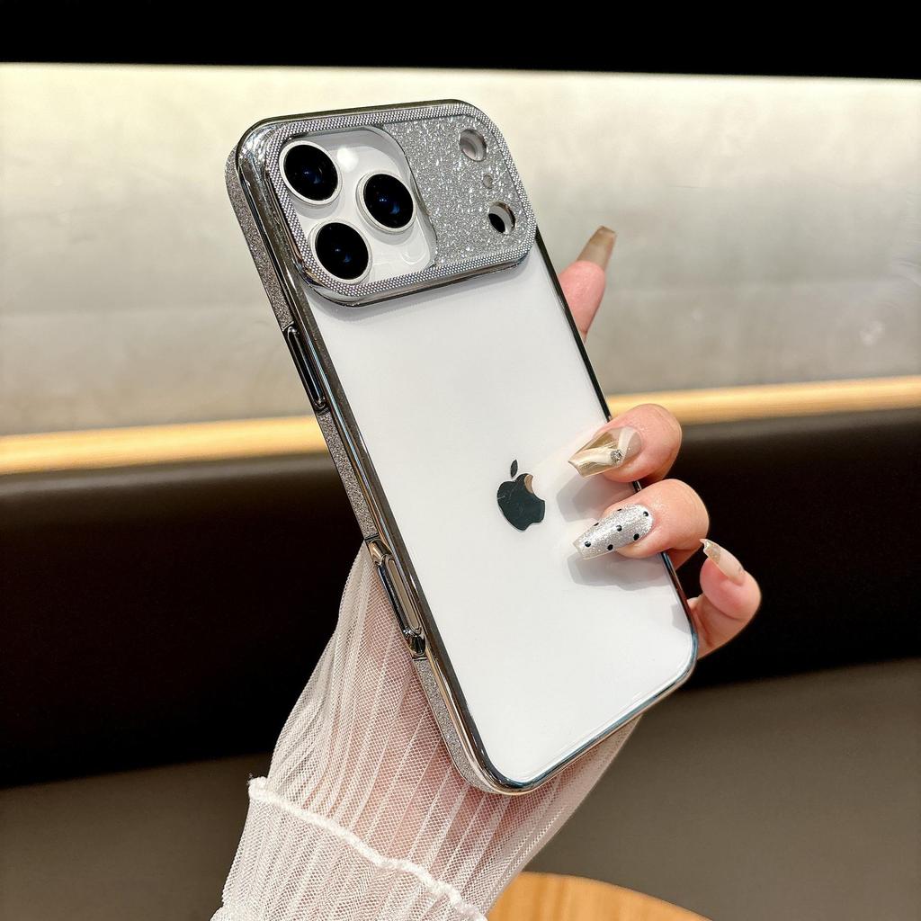 High-Transparency Electroplated Glitter Protective Case for Apple 17 Promax - Drop-Proof and Stylish