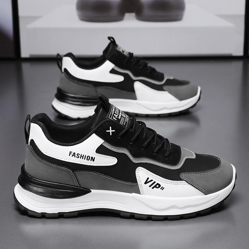 Autumn men's shoes new breathable leather shoes men's Korean version trendy versatile platform sports shoes casual dad shoes men's