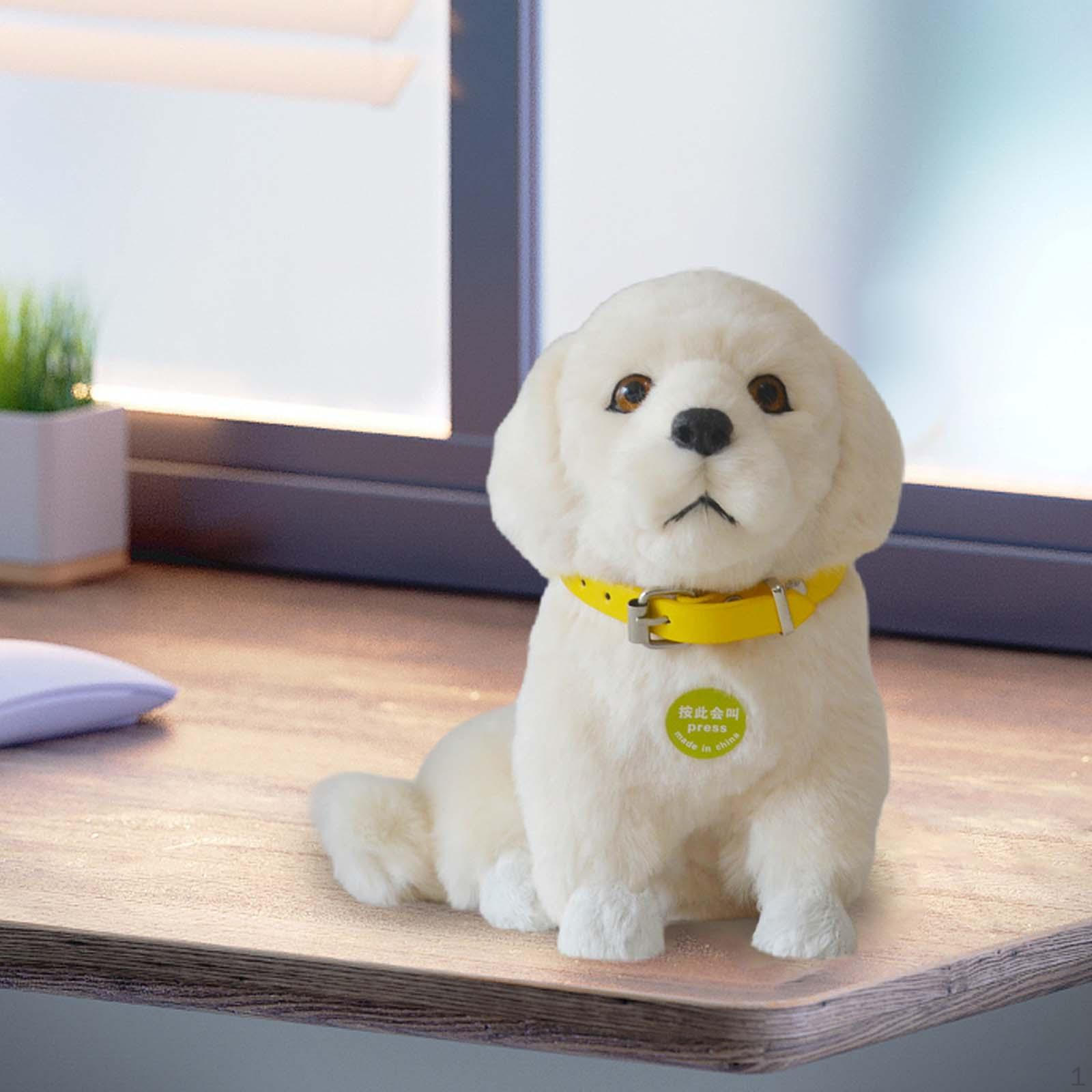 

Электрический щенок, электронная игрушка для домашних животных, лай, милые мягкие игрушки-компаньоны, плюшевая кукла для праздничного подарка White