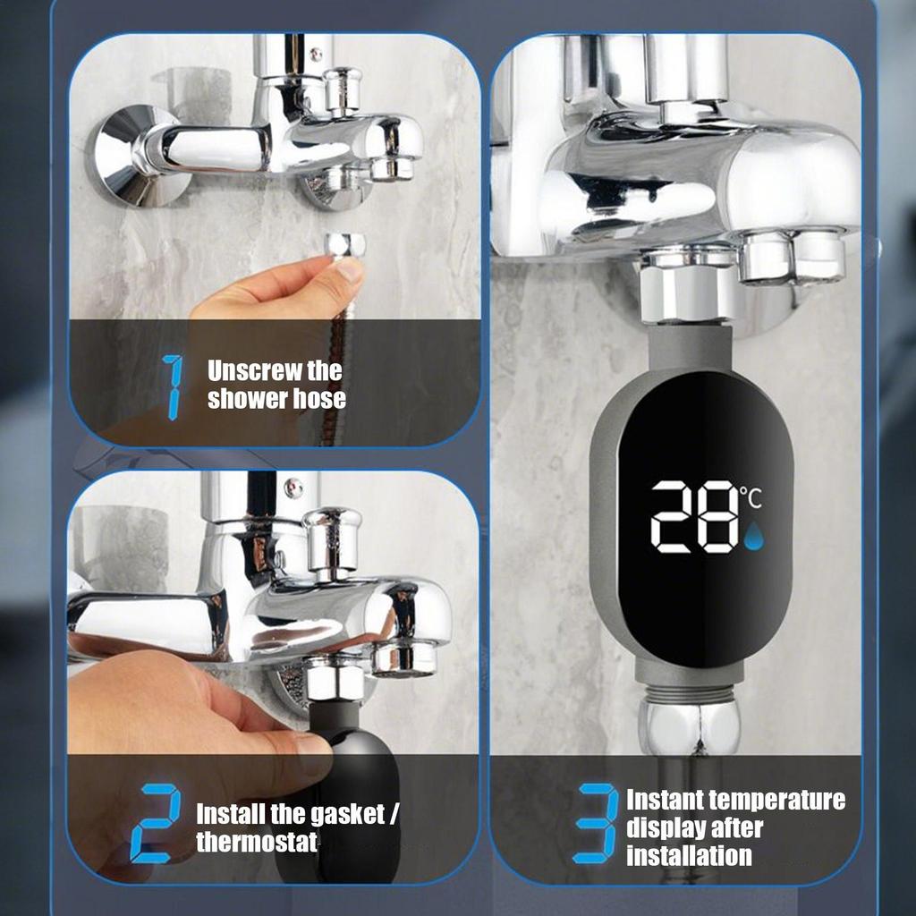 Schwarzes Badezimmer LED Display Wasserdicht Haus Wasser Dusche Thermometer Wasser Genaue Temperaturmessung Messgerät Badezimmer