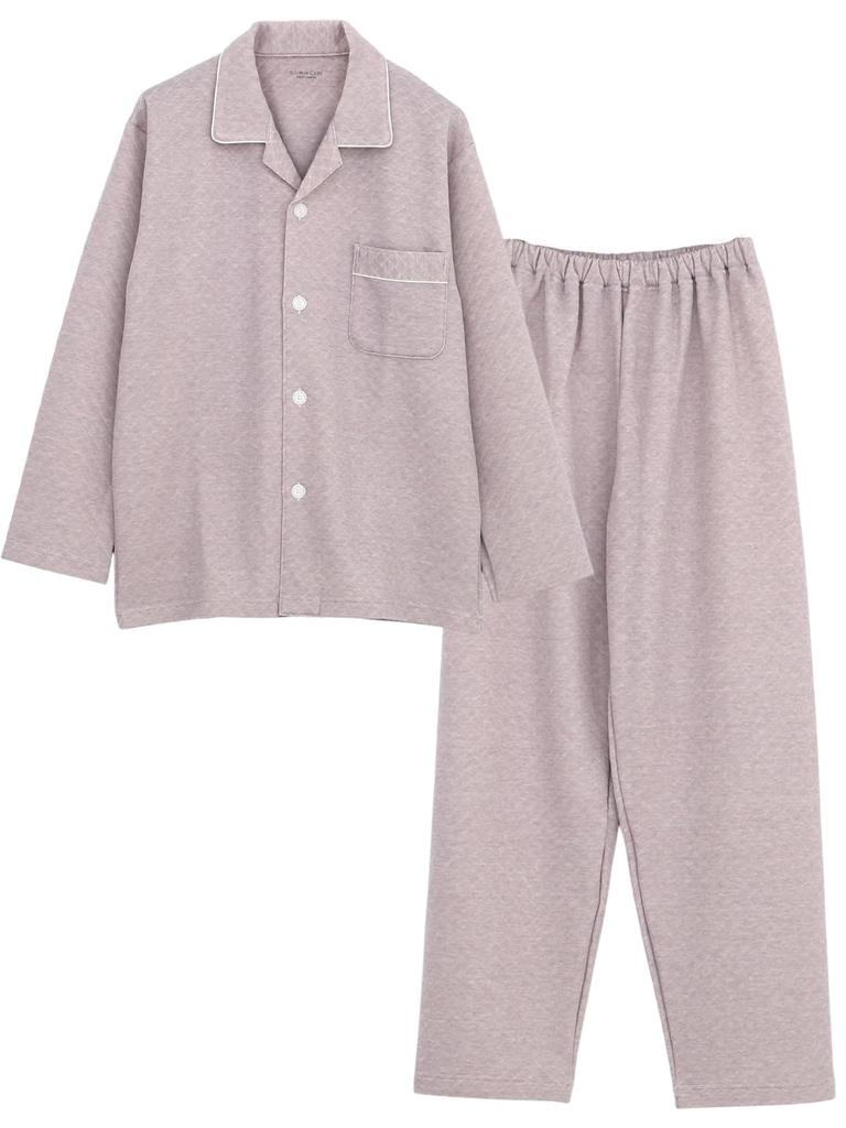 SUIMIN CARE Made in Japan Recycled Quilted Solid Long LL Purple Men's Pajamas, Hood, Color, Sleeve, Brown, Blue, Purple, Fall/Winter, M, L, (L,