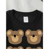 European Sizes Kids' Crewneck Sweatshirt Cute Bear Faces Pattern Print Design , Sportswear And Casual Wear, Soft And Comfortable, Children's Clothing