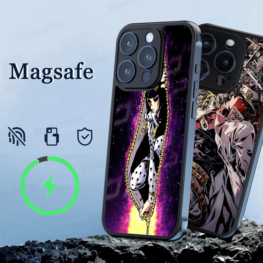 Classic Japanese Anime J-JOJO Cool Phone Case Magnetic Case For IPhone 16 14 13 12 11 15 Pro Max Plus For Magsafe