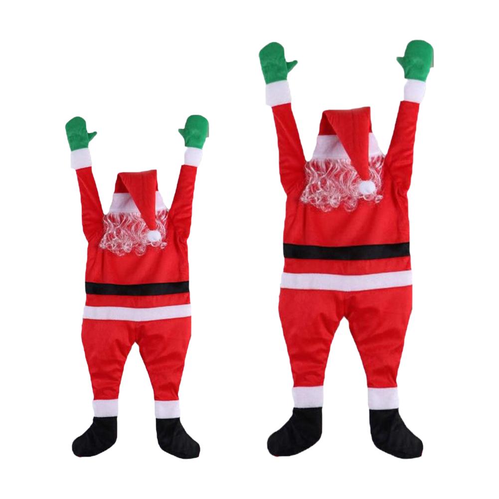 Climbing Santa Claus for Window, Balcony, Roof, Chimney, Home Christmas Decoration Hanging Santa Claus Outdoor Decor