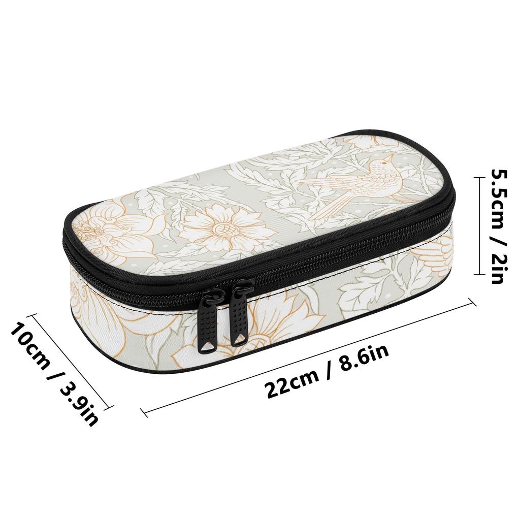 Pencil Bag Printed Strong Polyester Fabric Zip Around Closure with Main Compartment Mesh Pocket and Pen Slots for Boys Girls