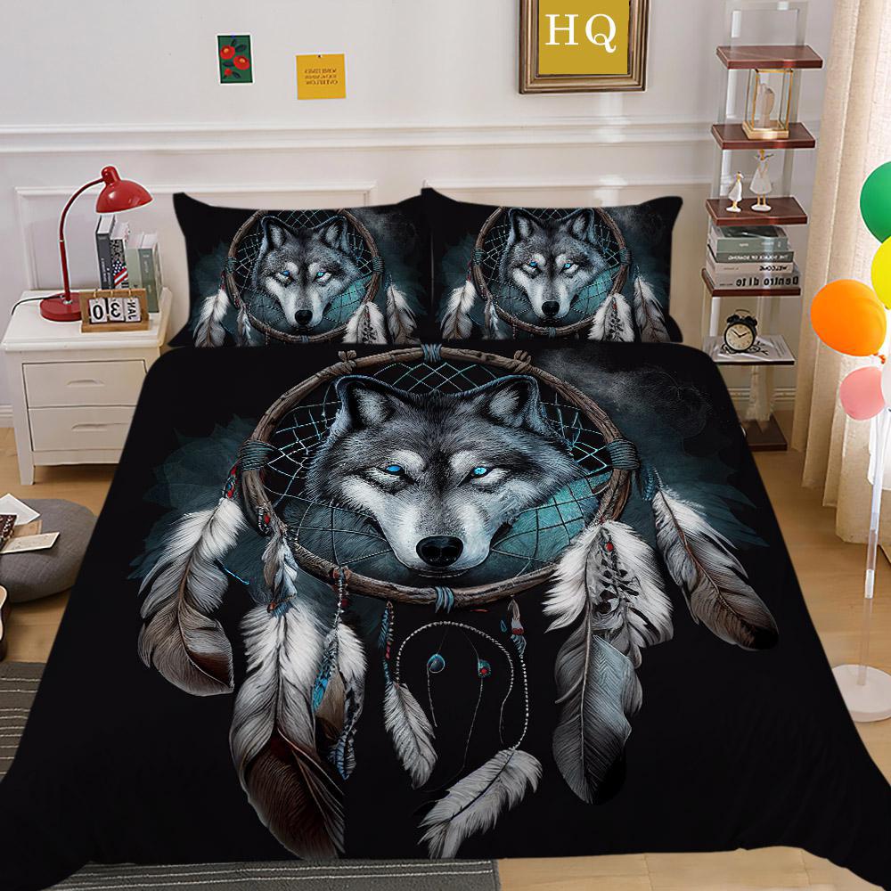 Bedding Polished Four-Piece Set Custom Animal Wolf Print Three-Piece Set Quilt Cover Sheet