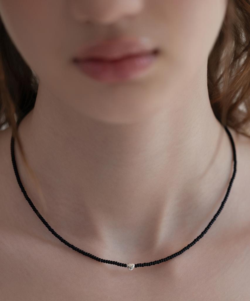 Tatiana (Silver 925) Dainty Heart Bead Necklace Nz2443