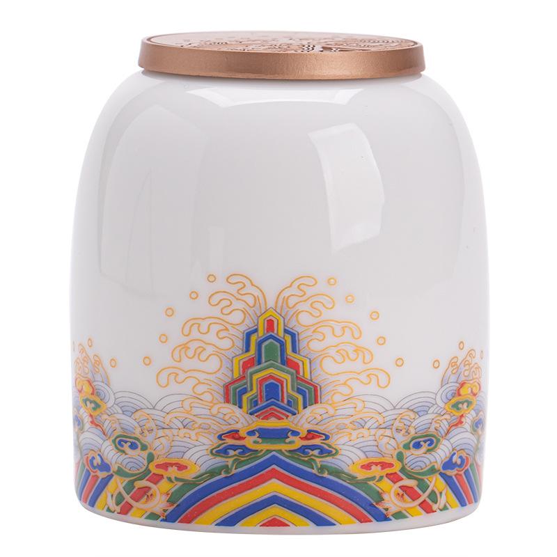 Suet Jade Porcelain High White Porcelain Seawater Jiangya Tea Can High-grade Portable Small Dunhuang Mini Tea Warehouse Sealed Jar