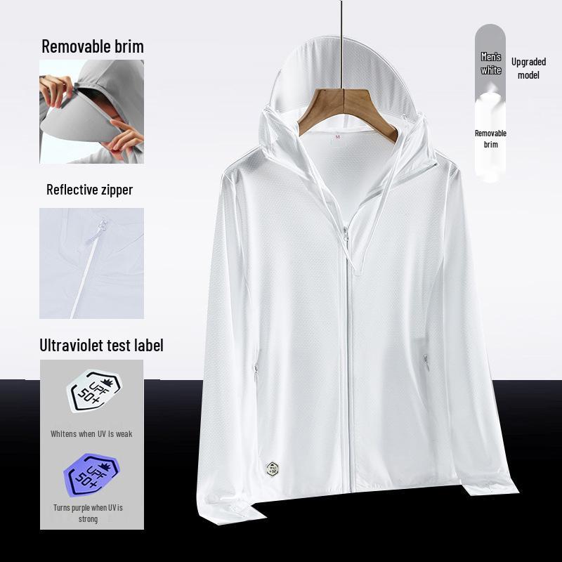 Unisex Quick-Dry Anti-UV Ice Silk Sun Protection with Detachable Brim for Fishing