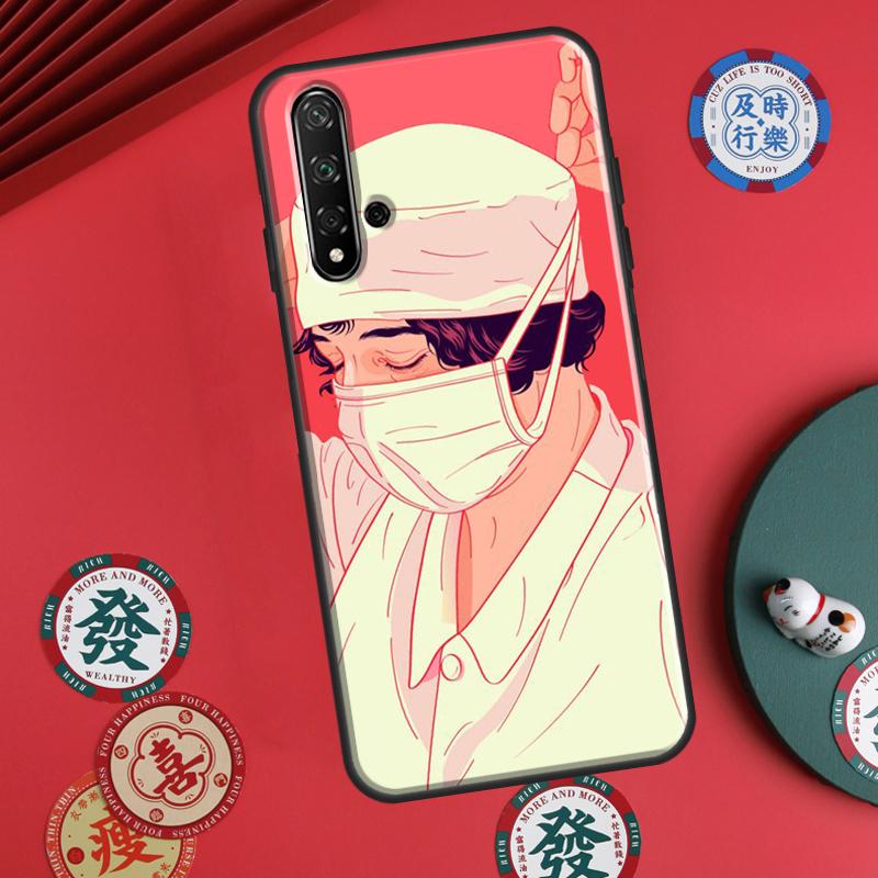 Cartoon Medicine Doctor Nurse For Huawei P20 P40 P30 Lite P60 Pro Nova 12s 11i 12i 10 9 SE 5T Y91 Y90 Y60 Y70 Y72 Y61 Case