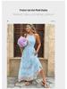 Besticktes elegantes Maxikleid mit Spaghettiträgern und tailliertem Schnitt