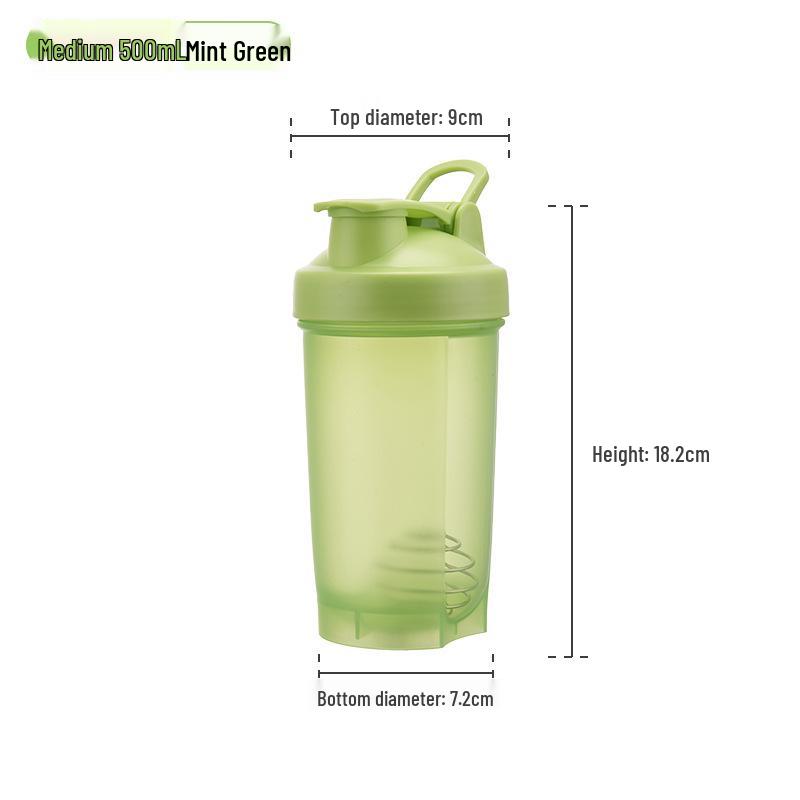 500ml Portable Plastic Shaker Cup with Handle - Outdoor Fitness & Protein Powder Mixer with Custom Logo
