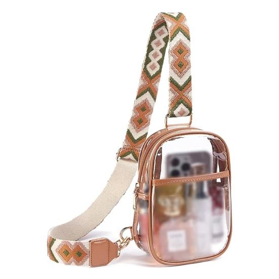 Clear Storage Bag with Adjustable Wide Strap Concert Crossbody Sling Bag Approved Sports Eco-friendly