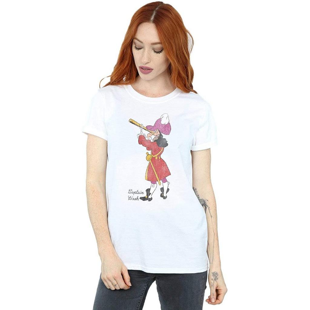 Peter Pan Womens/Ladies Classic Captain Hook Cotton Boyfriend T-Shirt