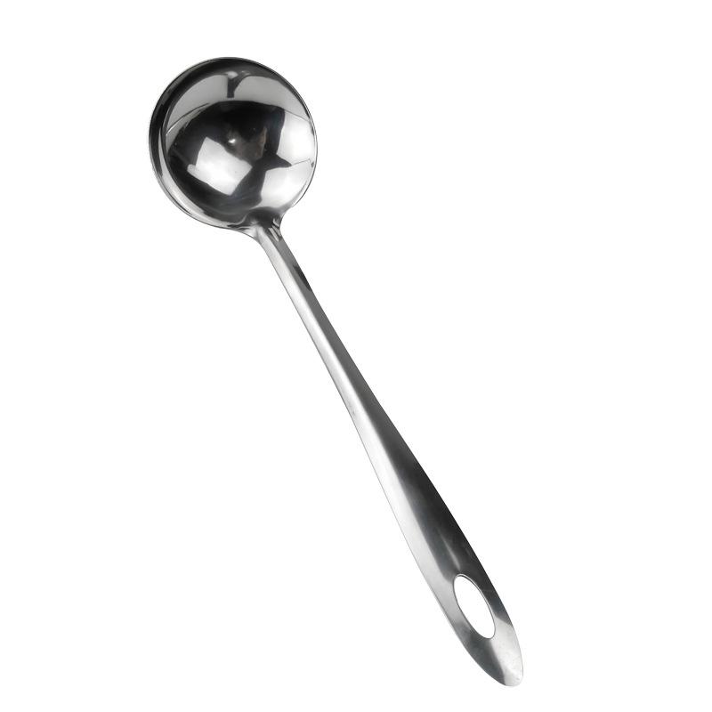 Large Stainless Steel Slotted Spoon for Serving or Drinking Soup, Long Handle for Hot Pot & Porridge