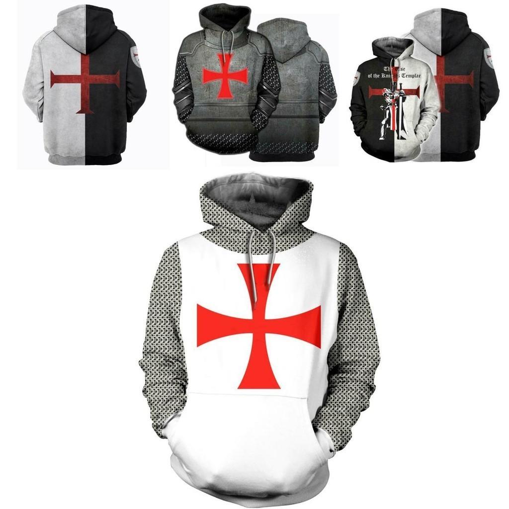 Vibrantly Designed Unisex Knights Templar Cosplay 3d Print Pullover Casual Sweater