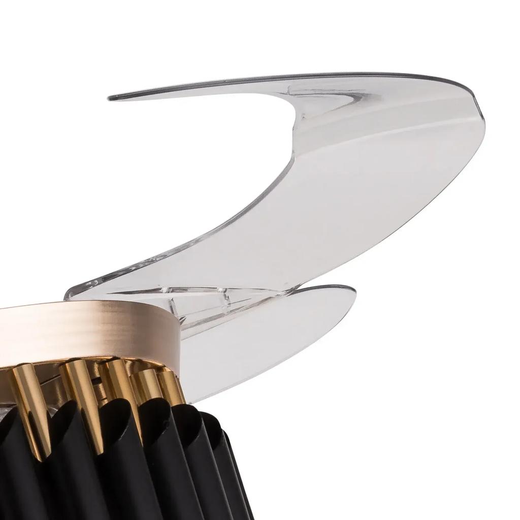 Modern Crystal LED Ceiling Fan Chandelier 42" Retractable Blades Remote Control 3-Speed Lighting Pendant Lights