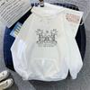 Ladies Fleece Hoodie for Autumn Winter Women's Pattern Print Long Sleeved Plus Size Pullover Hooded