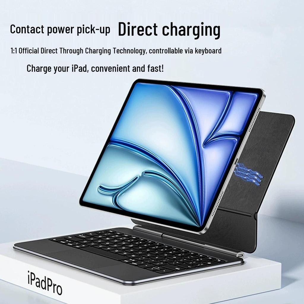 Compatible iPad Magic Keyboard A16 Aluminum Alloy Air 11 Magnetic Pro11 Tablet Case 10th Gen Protective Cover.