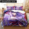 Genshin Impact Raiden Shogun 3D Printed Bedding Set Duvet Covers Pillowcases Comforter Bedding Set Bedclothes Duvet Cover741