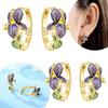 Iris Flower Stud Earrings Featuring Purple Flower Decorative Plants 925 Silver Earrings Woman Jewelry Anniversary Gift