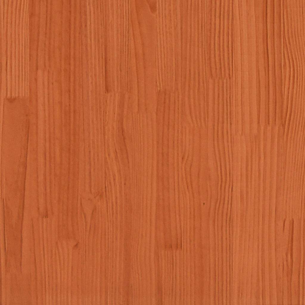 Solid Wood Bed with Shelf Without Mattress Wax Brown 75 x 190 cm